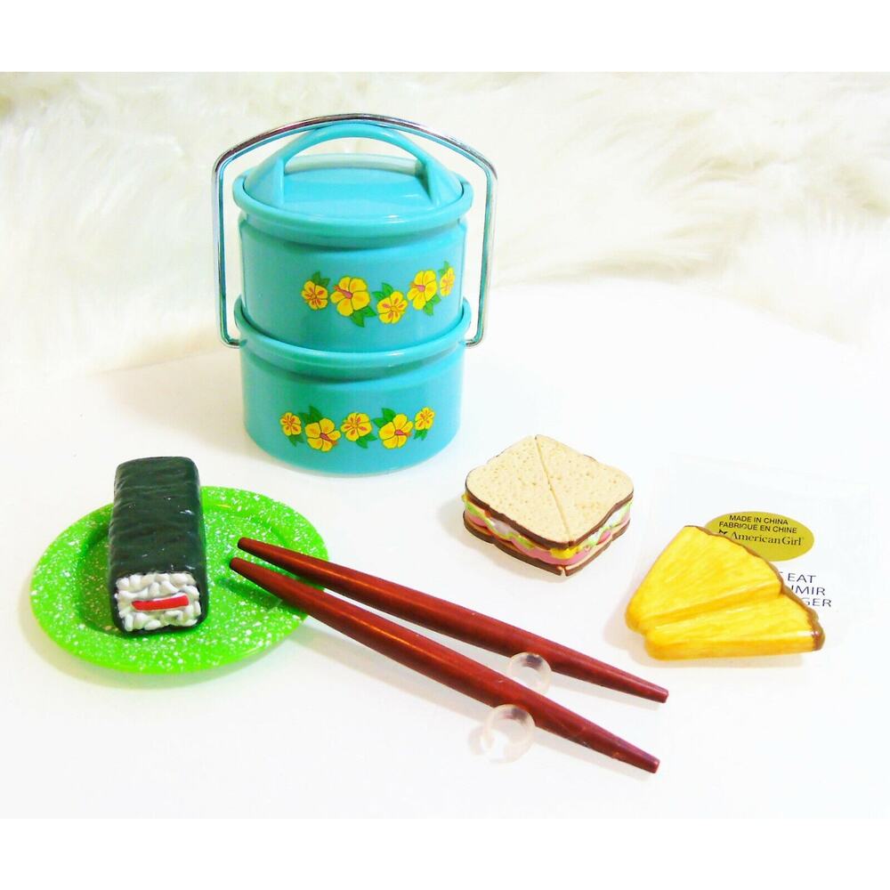 American Girl SCHOOL LUNCH Out For Sushi Chopsticks Plate Lunch Box Accessories